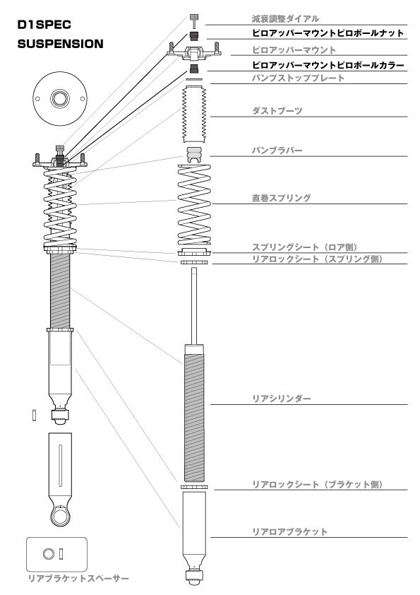 D MAX / リアピロアッパーマウント ピロボールカラー＆ナットSET/D1 SPEC